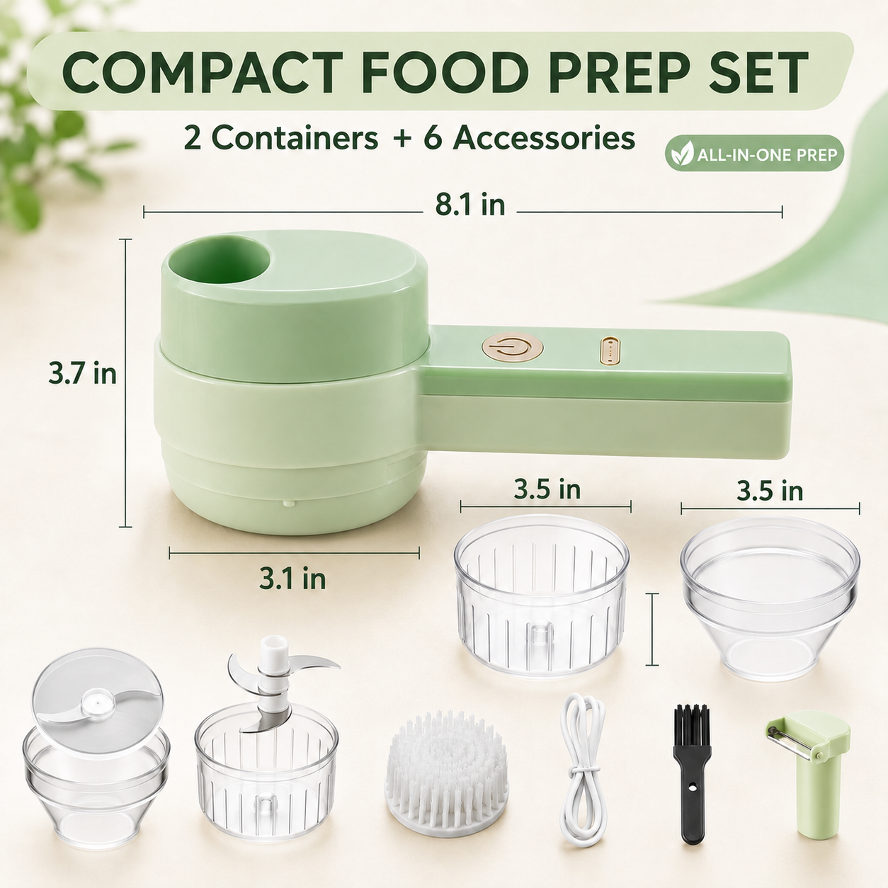 🧄 4-in-1 Handheld Electric Chopper: Slice, Mince, Peel & Auto-Clean!