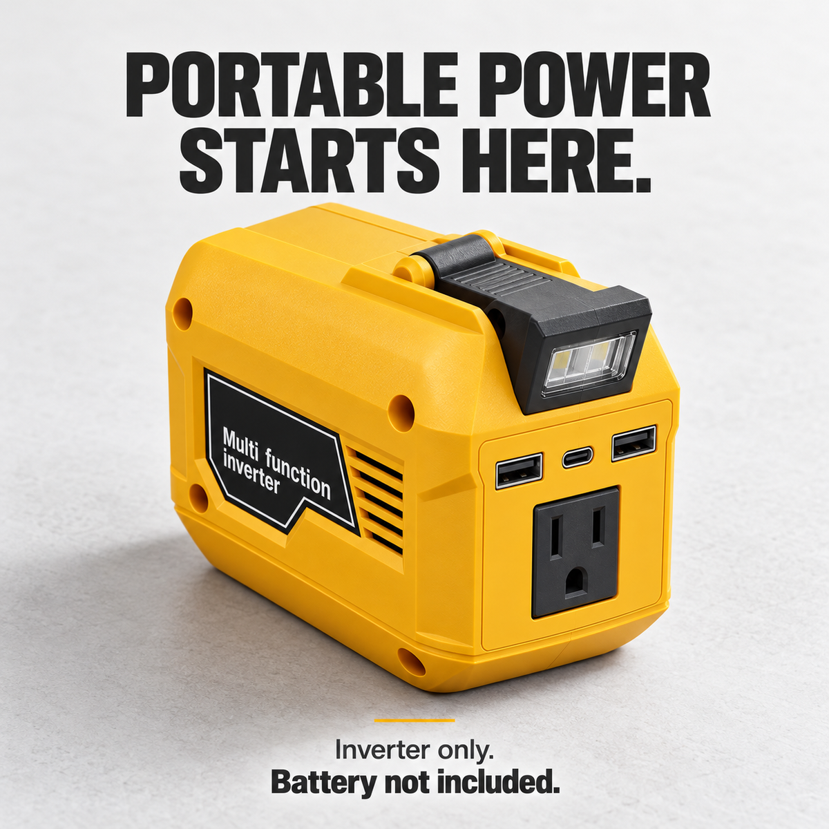 🔥🔋 250W Peak Power Tool Battery Inverter – Portable AC & USB Power Adapter