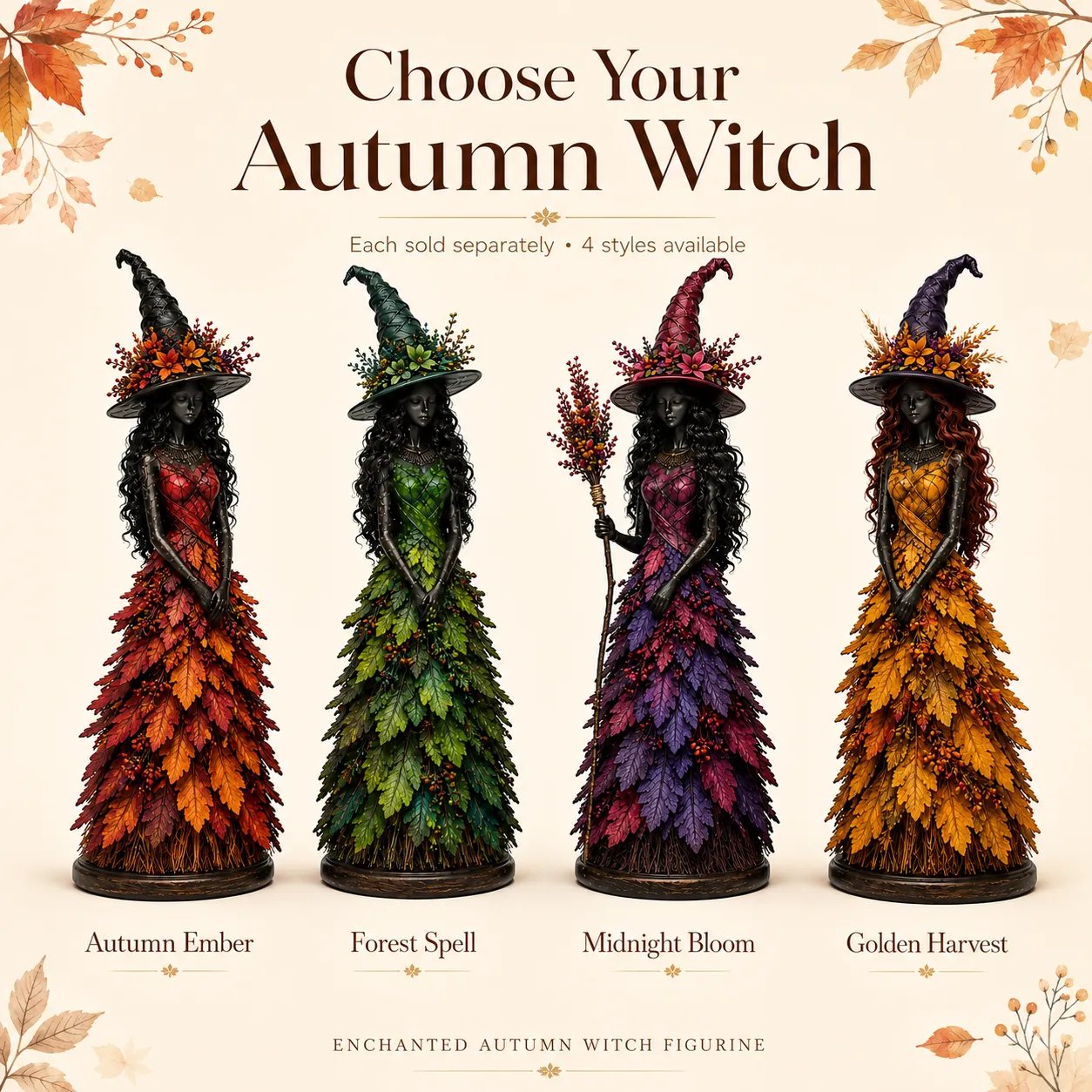 🔥LAST DAY 50% OFF - 🧙‍♀️Enchanted Autumn Witch Figurine