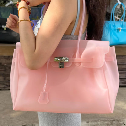 Transparent Jelly Shoulder Bag for Women, Summer TPU Handbag, Beach Tote Purse, Lightweight Crossbody Bag for Vacation & Daily Outfit