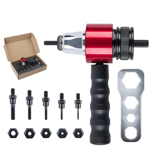 Cordless Electric Rivet Gun Adapter Kit for Power Drill | Fits M3–M8 Rivets