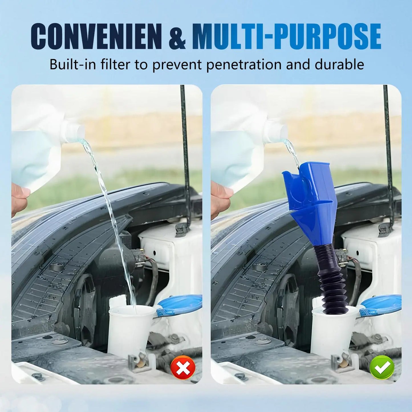 🚗50% OFF TODAY🛢️ Universal Wide Mouth Automotive Oil Funnel