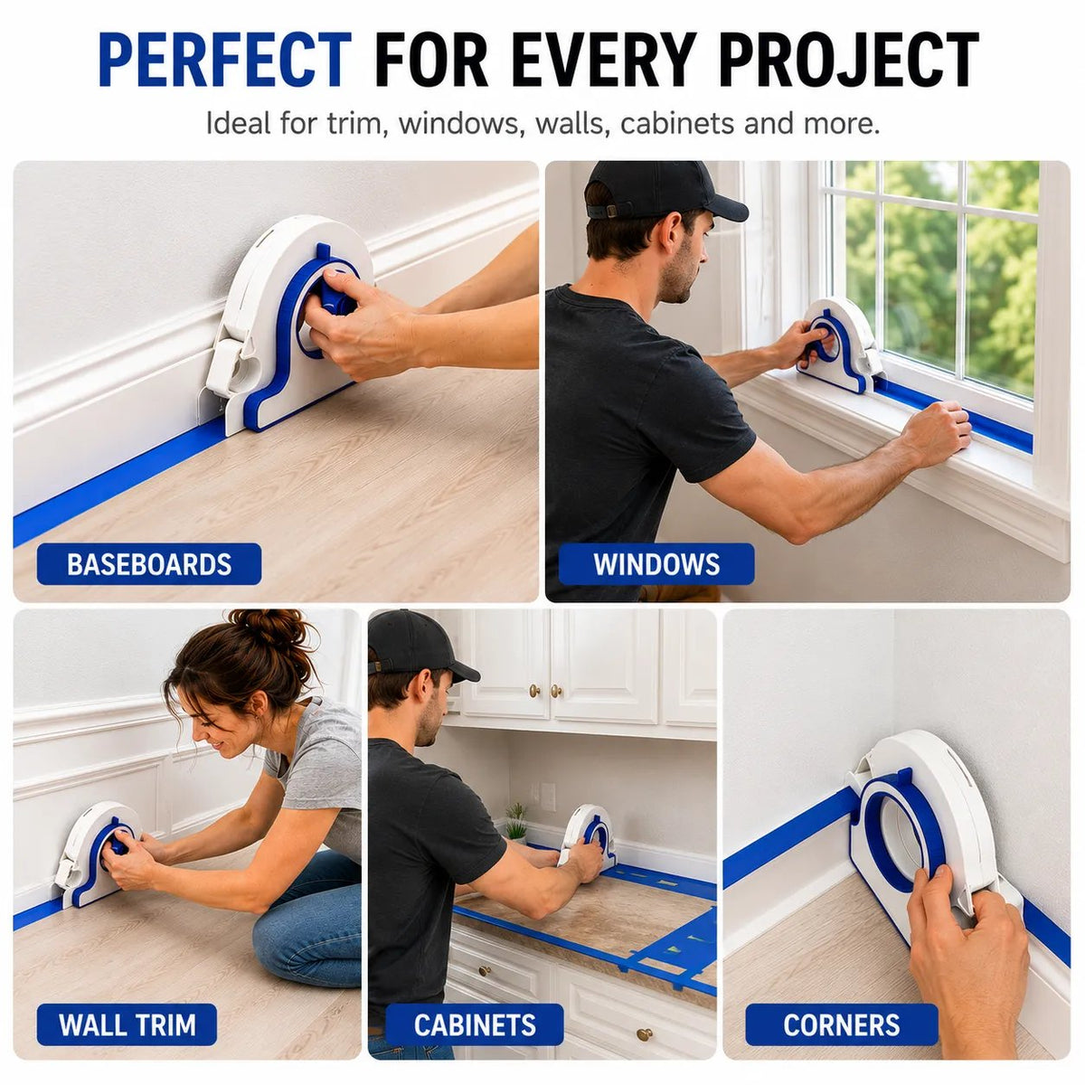 🎨 3-in-1 Painter's Tape Applicator – Perfect Paint Lines Made Easy ⭐