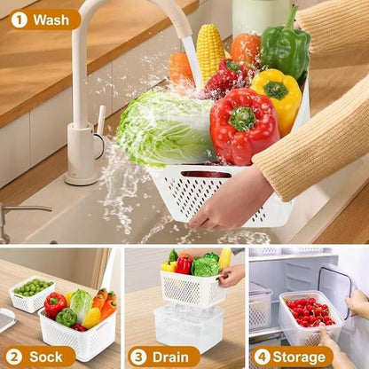 The Ultimate 3-6pc Fridge Organizer Set - Keep Food Fresh 3x Longer! 🥬✨