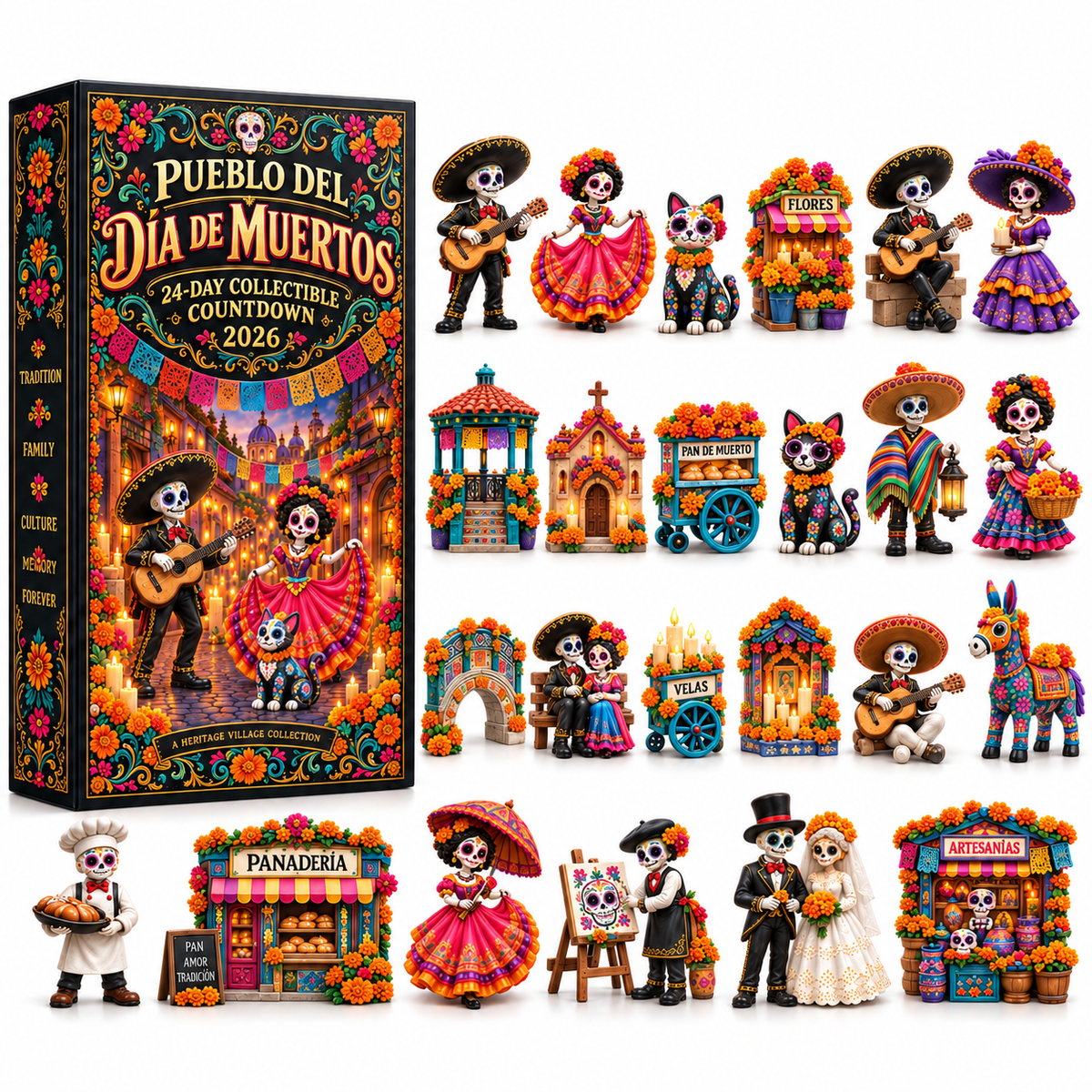 💀🎉 Pueblo del Día de Muertos 2026 — 24-Day Collectible Village Countdown