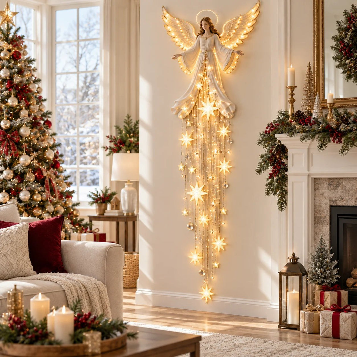 ✨ Angel Blessing Starfall Wall Light – Bring Heaven Home for Christmas
