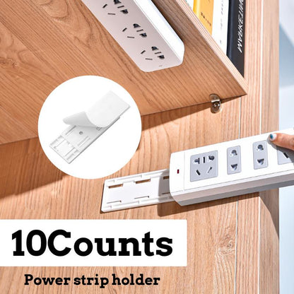 🔥Adhesive Socket Holder – Punch-Free Wall Mount with Cable Organizer Clips