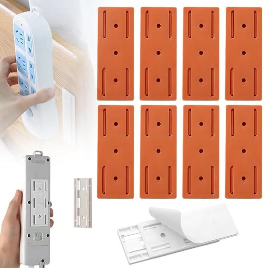 🔥Adhesive Socket Holder – Punch-Free Wall Mount with Cable Organizer Clips