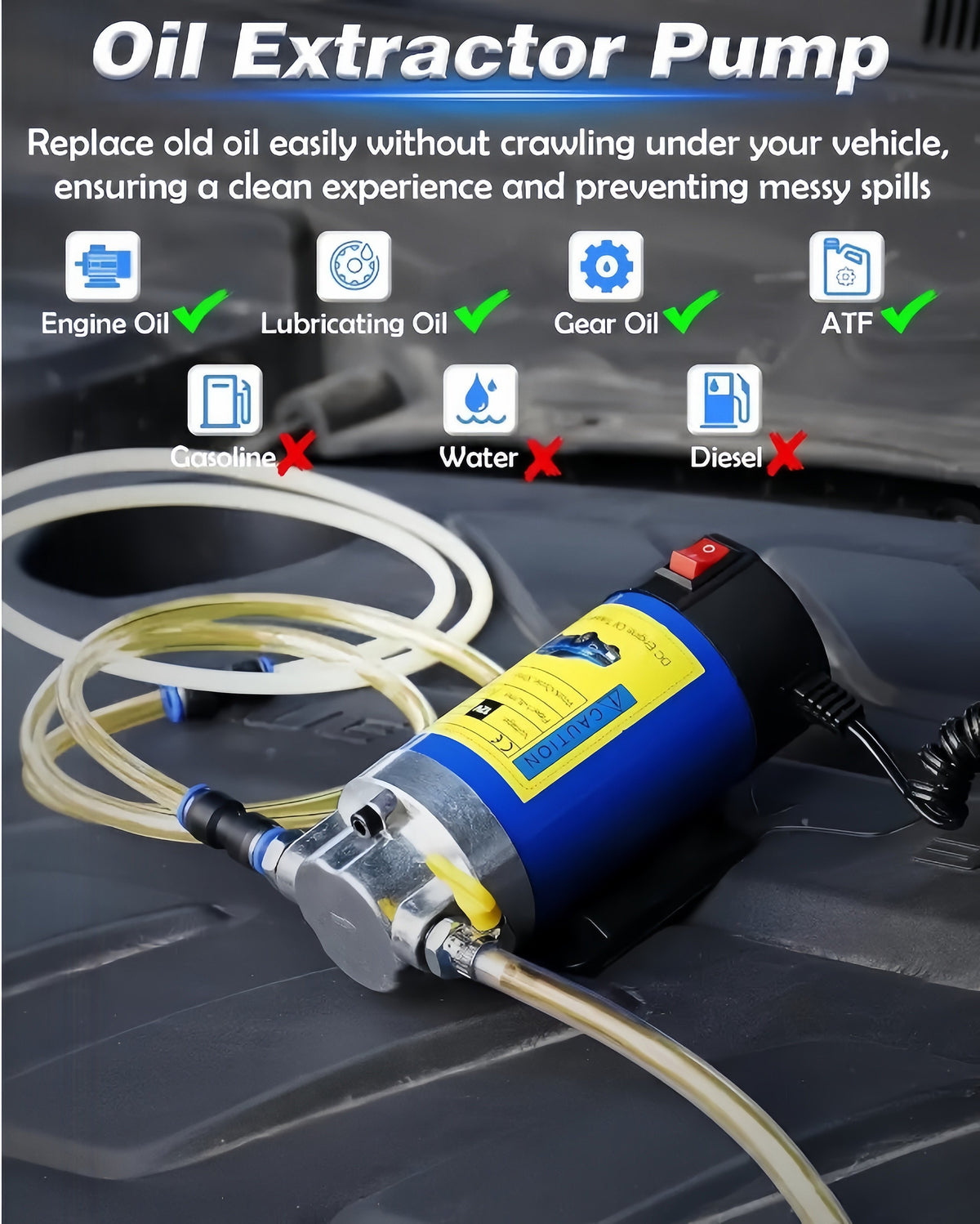 ⚡ 12V 100W Powerful Self-Priming Oil Pump