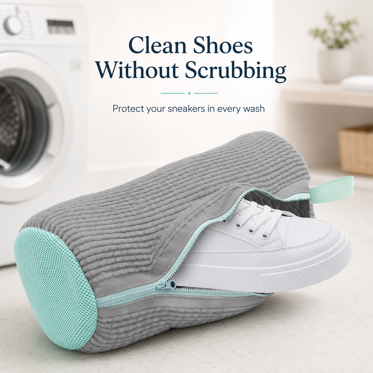 👟 Shoe Washing Bag – Reusable Sneaker Laundry Bag With Soft Cleaning Fibers