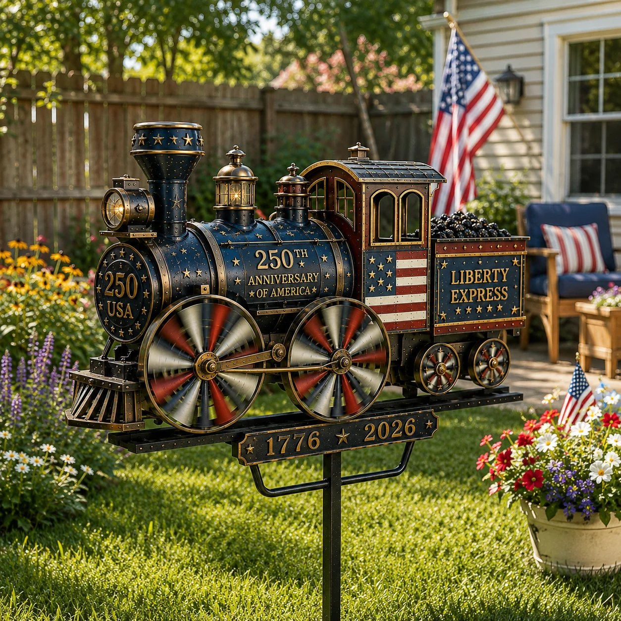🔥Limited time 49% OFF🔥🚂USA 250 “Liberty Express” Train Garden Wind Spinner