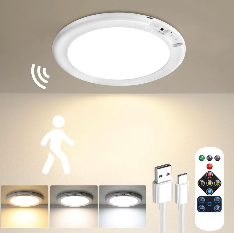 🔥Rechargeable Motion Sensor Ceiling Light with Remote（🔥Buy 2 Free Shipping🔥）