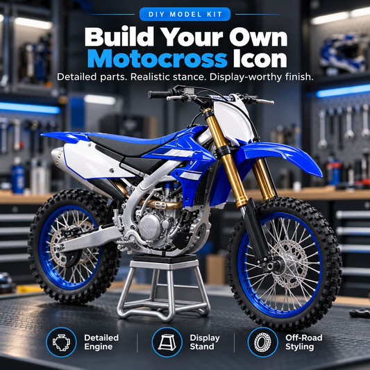 🏁 DIY Motocross Model Kit - Blue & White Off-Road Dirt Bike Build 🏆