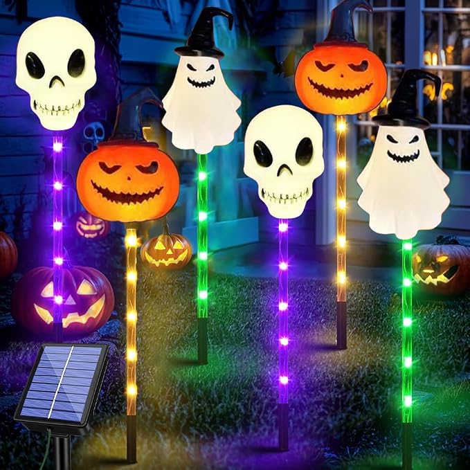 Quirky Solar Pumpkin Lights (Pack of 6) – Halloween Solar Lights