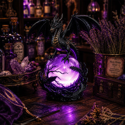 🔥Free Shipping🔮 Gothic Dragon LED Crystal Ball Lamp — Dark Aesthetic Decor