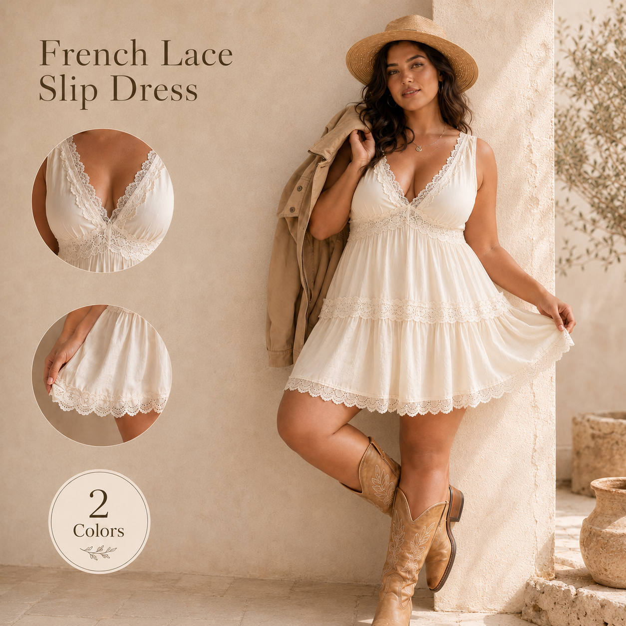 🌸SUMMER SALE 50% OFF✨ Boho Lace Mini Slip Dress