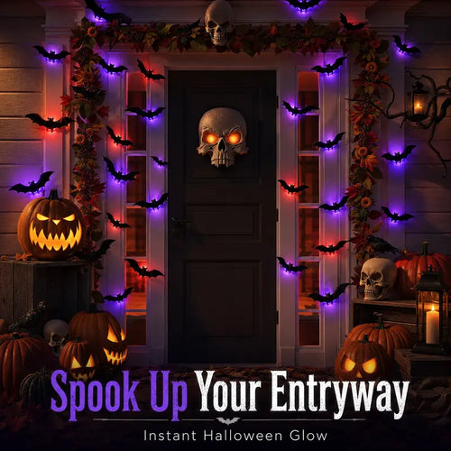 3D LED Bat Decorative Lights – Set of 12/24 Halloween Spooky Decorations