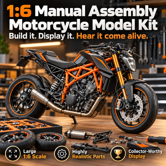 🔥LAST DAY 49%- Motorcycle Model Kit – 1:6 Scale DIY Assembly & Fuel-Powered Engine