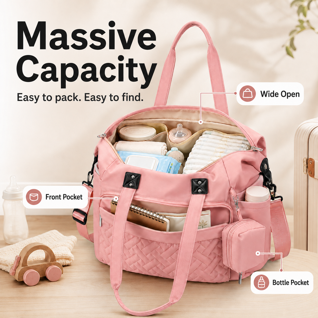 ✨ Chic Quilted Waterproof Large Capacity Travel & Lunch Tote Bag