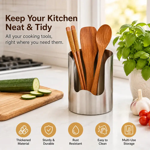 Stainless Steel Cooking Utensil Holder