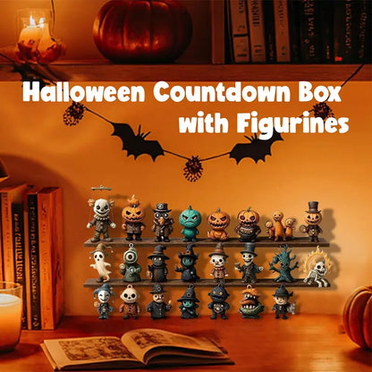 ⏳ Last Day 49% OFF – 🎃 31 Nights of Fright Halloween Countdown Box | 31 Unique Mini Figurines, Hanging Charms & Spooky Collectibles with No Repeats 👻✨