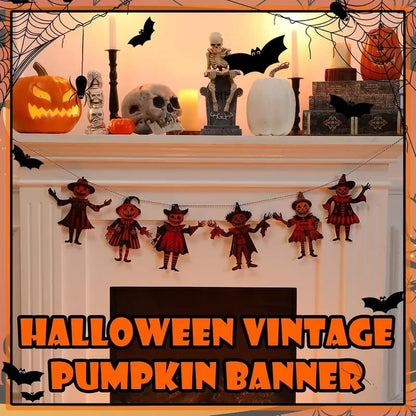 6PCS 5.9Inch Halloween Vintage Wooden Garland Set