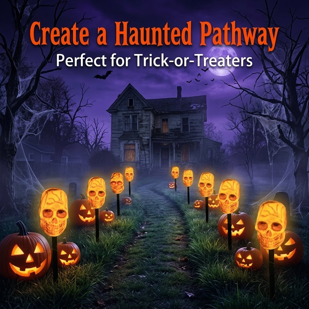 💀 Solar Halloween Stake Lights – Pumpkin Ghost Skull 6PCS & Retro Skull 5PCS