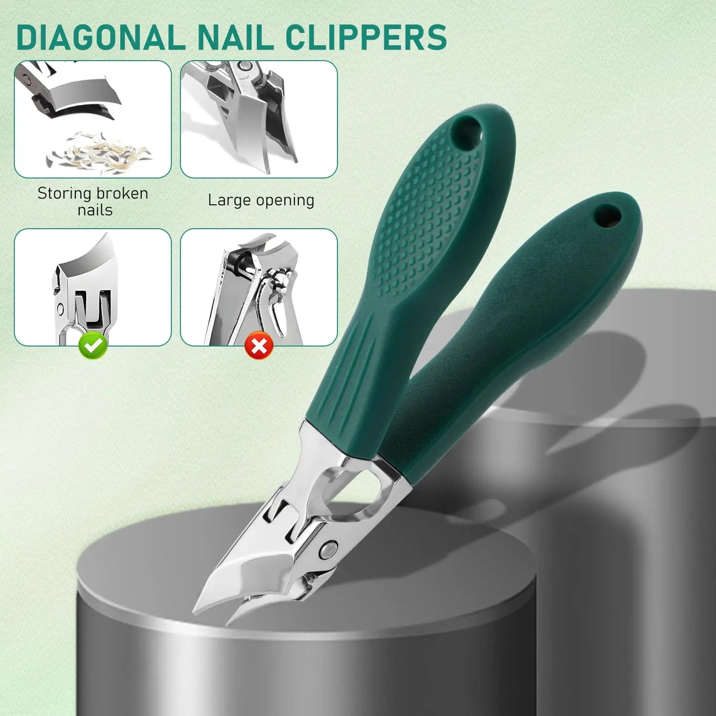 ✨ 3PCS Slanted Nail Clipper Set – Clean & Effortless Cutting