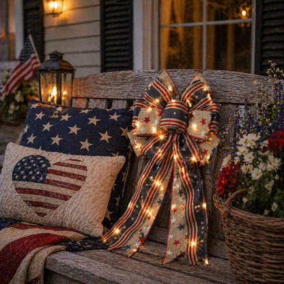 🎁🎁Handcrafted American Flag Wreath Decor for Front Doors 🇺🇸（🎉Best Decorative Effect - 4 PCS）