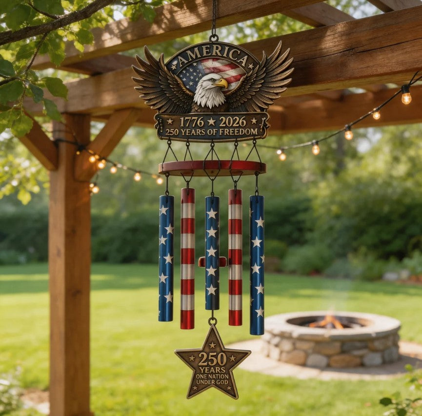 🇺🇸 250 Years of Freedom™ Commemorative Wind Chime | Limited Edition Patriotic Garden Decor 🦅