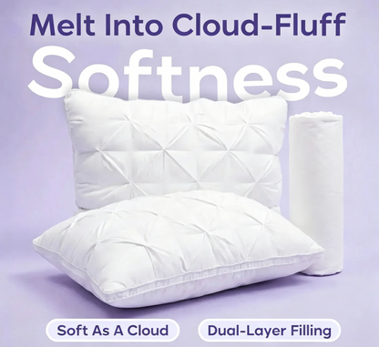 Tufted Neck Support Pillow | Cooling Breathable & Fluffy, No-Flat Fill for All Sleep Positions