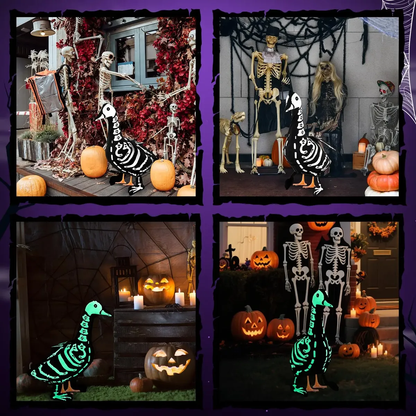 Glow-In-The-Dark Halloween Lawn Goose Skeleton Outfit