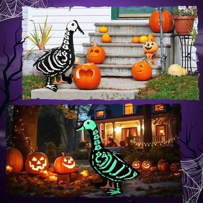 Glow-In-The-Dark Halloween Lawn Goose Skeleton Outfit