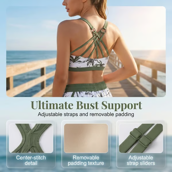 🏖️SUMMER SALE 49% OFF 🔥Aqua Eve Three Piece Tankini with Shorts🩱
