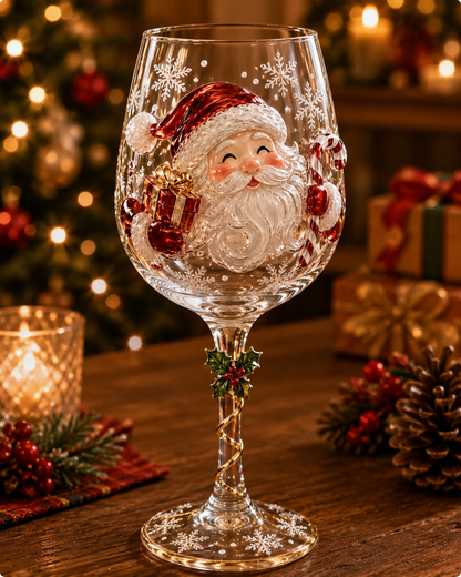 🎅🥂Christmas 3D Wine Glass Collection Gift Box Set