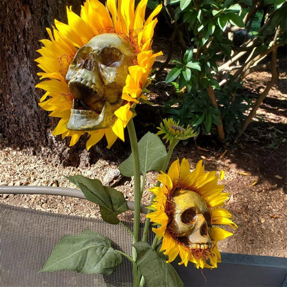 Plastic Sunflower Skull