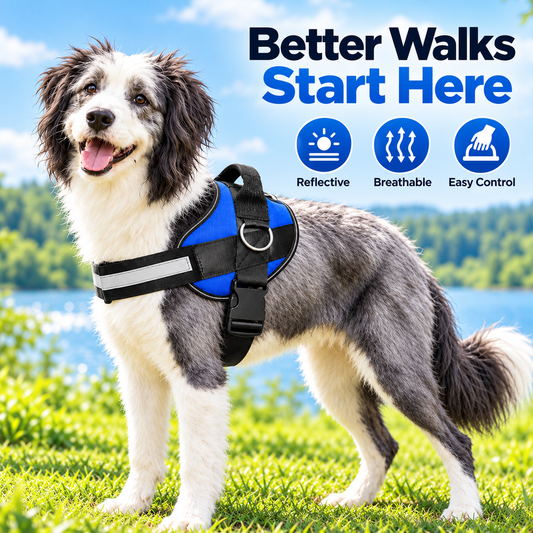 🐾 Reflective Dog Harness with Handle ✨ Breathable & Adjustable Comfort Vest for Small to Large Dogs