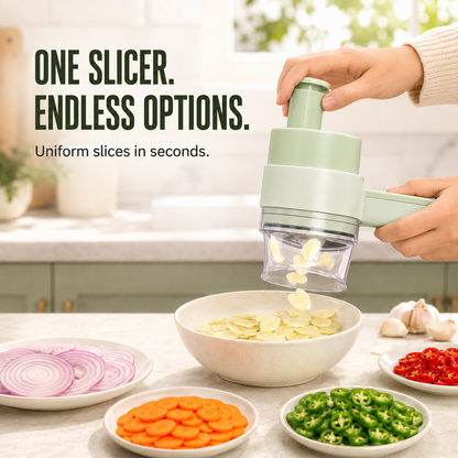 🧄 4-in-1 Handheld Electric Chopper: Slice, Mince, Peel & Auto-Clean!