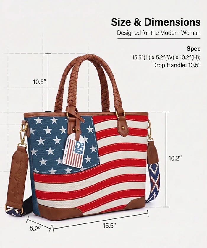 Vintage American Flag Tote Bag