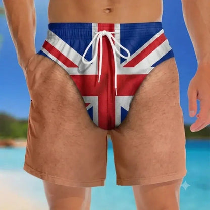 Funny Patriotic Men’s Swim Trunks – Freedom & Chill Summer Beach Shorts 🏖️