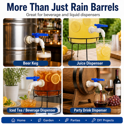 Rain Barrel Spigot Kit | Leak-Proof PVC Faucet with Complete Installation Set