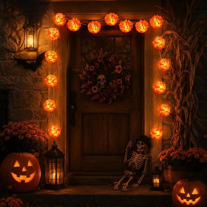 🌼🎃Artificial Marigold Flower LED String Lights