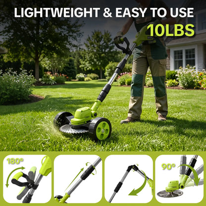 🌿 21V Cordless 3-in-1 Grass Trimmer – Edger & Mini Mower Kit