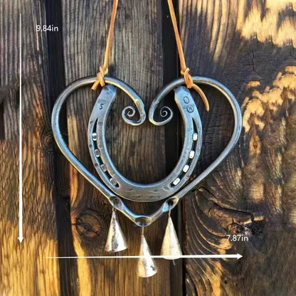 ❤️ Jordan’s Final Collection™ | Horseshoe Heart Wind Chime | Veteran Story Gift for Home, Porch & Garden
