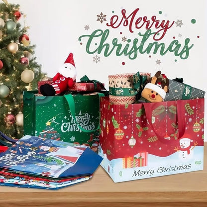 ??Christmas Early Discount 49% Off? Christmas Gift Bags Large Reusable Tote Bags