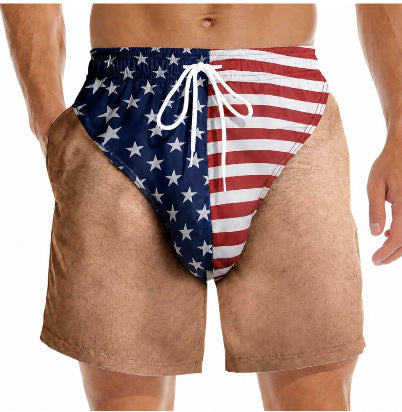 Funny Patriotic Men’s Swim Trunks – Freedom & Chill Summer Beach Shorts 🏖️