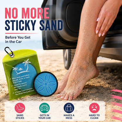 Must-Have Beach Sand-Removal Bag — Gentle, skin-friendly formula featuring seven natural ingredients and coconut oil; talc-free—an essential for your beach trip.