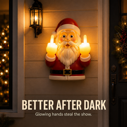 🎅 Light-Up Middle Finger Santa Christmas Decoration