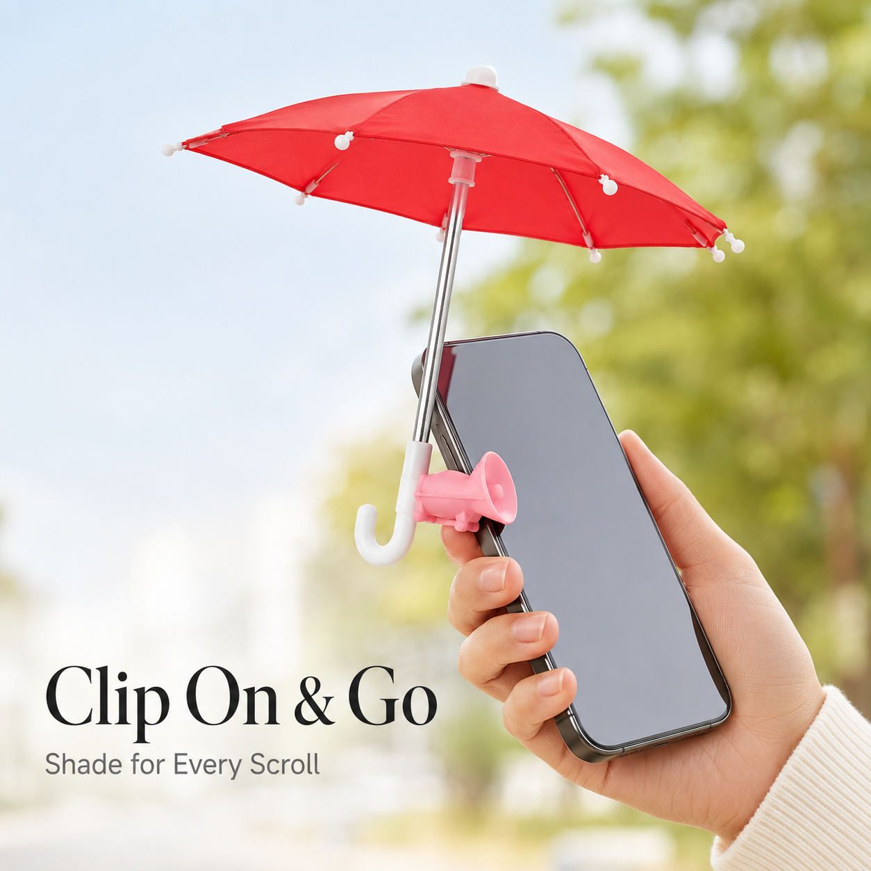 Mini Phone Umbrella Shade – Sun & Rain Protection for Smartphones