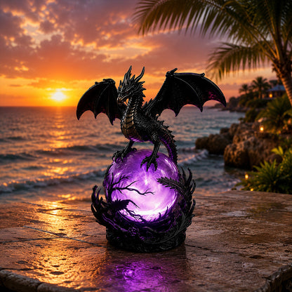 🔥Free Shipping🔮 Gothic Dragon LED Crystal Ball Lamp — Dark Aesthetic Decor